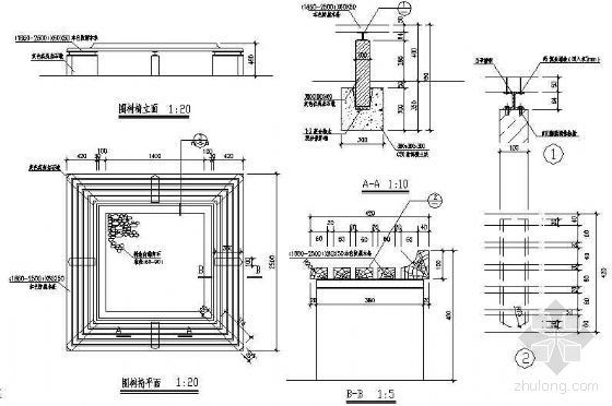 方形围树座椅高度资料下载-木制围树椅详图