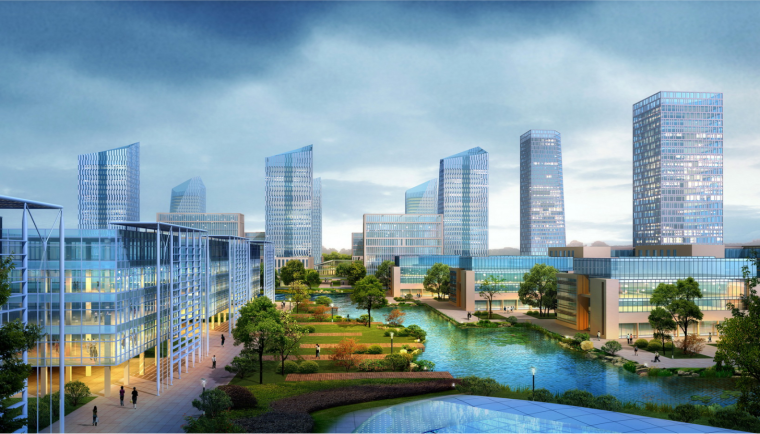 工业产业园景观设计资料下载-[北京]联想产业园概念性规划设计方案文本（商务，人文）