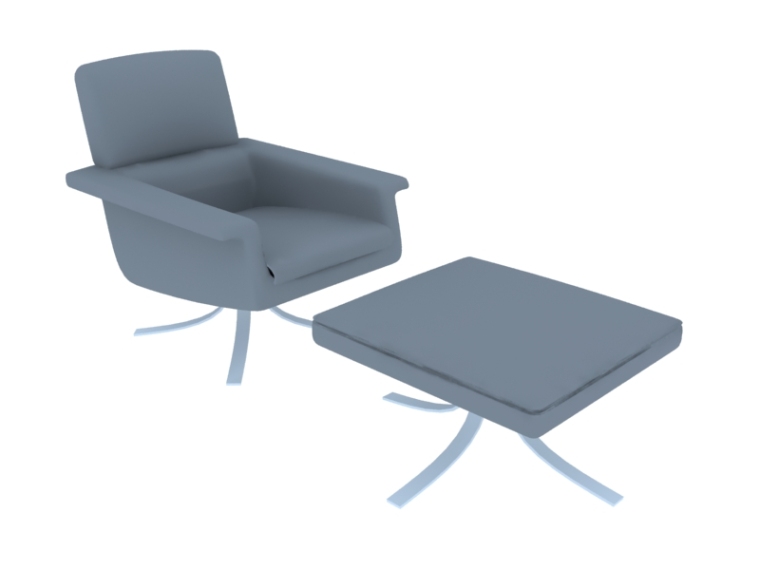 3D组合沙发模型资料下载-休息组合沙发3D模型下载