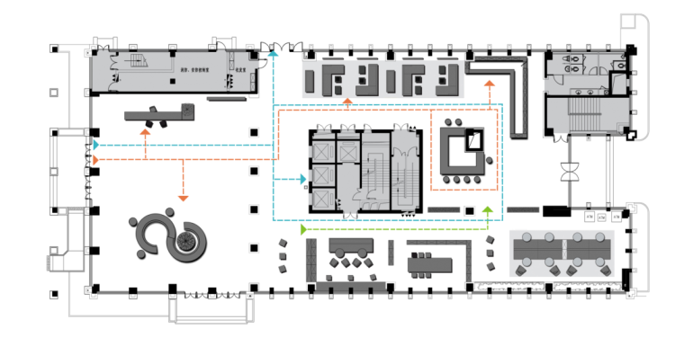清华大学建筑设计院平面图资料下载-武汉建筑设计院大堂设计方案