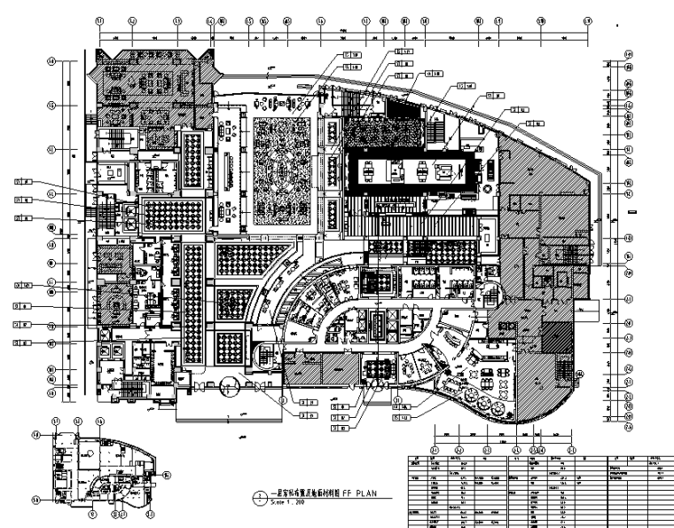中式饭店门头CAD图资料下载-安徽某大型饭店整套室内装修设计施工图（51张）