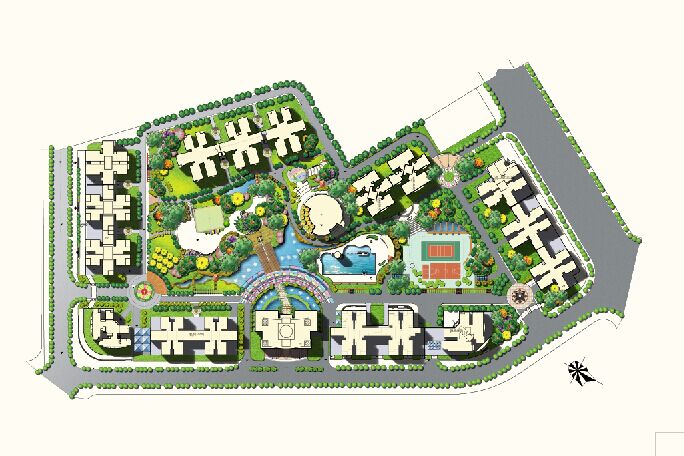 住宅小区总平面图-小区景观设计第3张图片