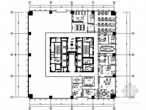 办公室消防装修消防图资料下载-[浙江]民营投股控股公司现代办公室装修施工图