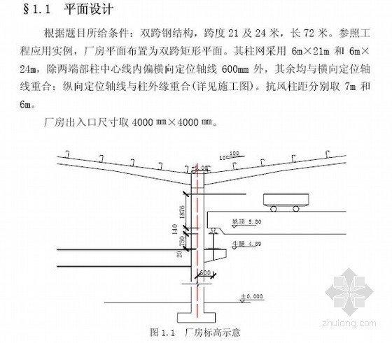[学士]72米双跨钢结构厂房毕业设计计算书- 