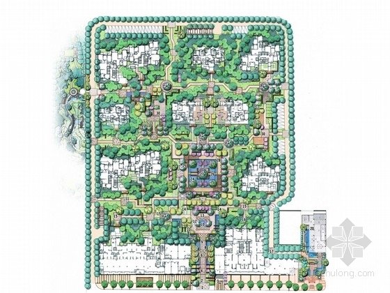 中式庭院意向图资料下载-[西安]著名新中式居住区景观设计全套文本