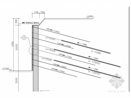 槽钢支护施工资料下载-11米深基坑支护施工图（水泥土地连墙 土钉花管）