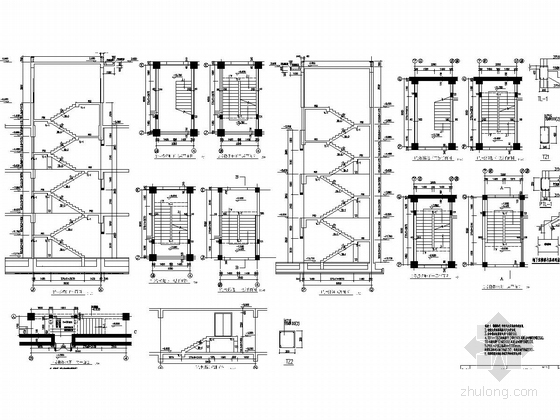 地下三层框架结构车库结构施工图-楼梯图