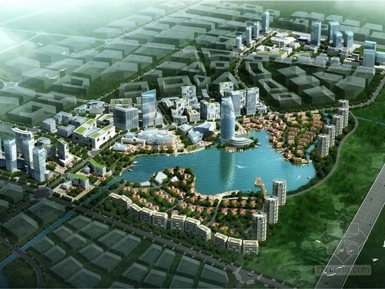 滨水高层办公资料下载-[四川]现代风格滨水城市概念性规划方案文本