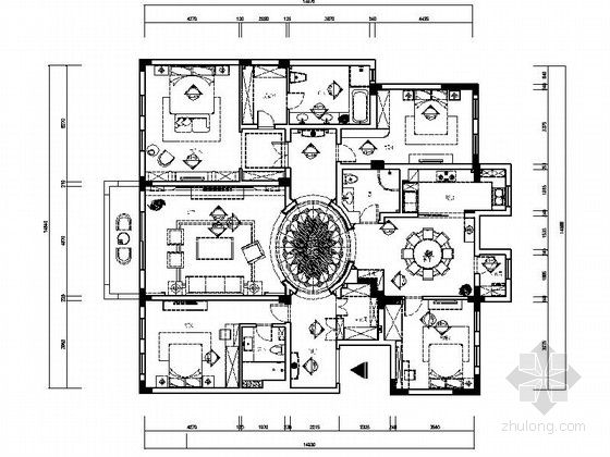 港式装修施工图资料下载-[南京]港式风格大四居室内装修图（含实景）