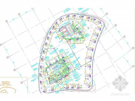 [北京]多层商业建筑空调通风及防排烟系统设计施工图（大院出品）-二层空调通风防排烟平面图 