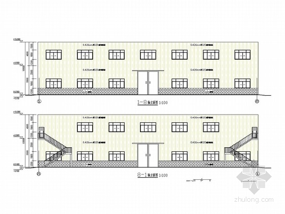 25m门架资料下载-[广西]双层门式钢架厂房结构施工图(含建筑及计算书)