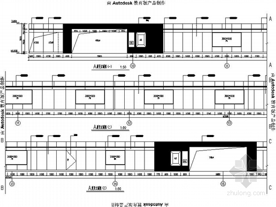 [上海]现代轨道交通线路工程室内站台装修施工图站厅层立面图