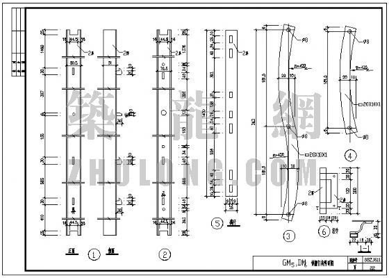 铁栅门节点详图资料下载-GM5，DM6铁栅门构件详图