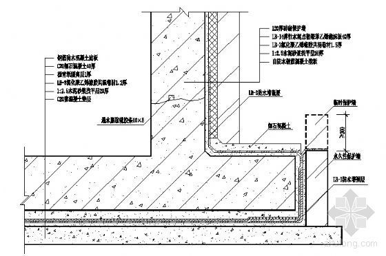 室外防渗构造图集资料下载-地下室外防外涂防水构造图(I级设防)