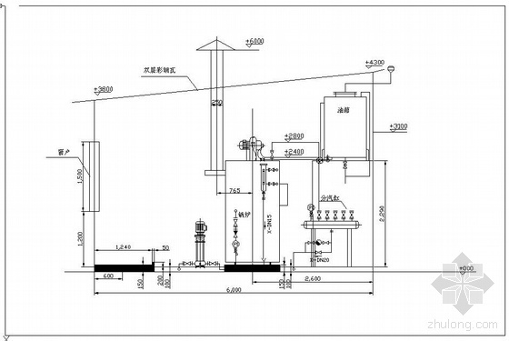二次蒸汽资料下载-顶吹式蒸汽锅炉系统图