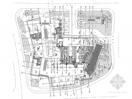 [上海]135米玻璃幕墙办公建筑设计施工图（含详细节点图）-135米玻璃幕墙办公建筑设计平面图