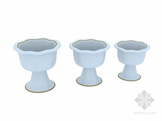 瓷器3D模型资料下载-白色瓷器3D模型下载