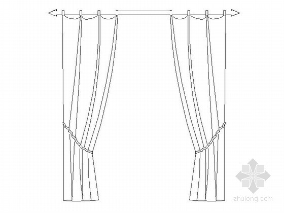 不同类型窗帘样式cad图块