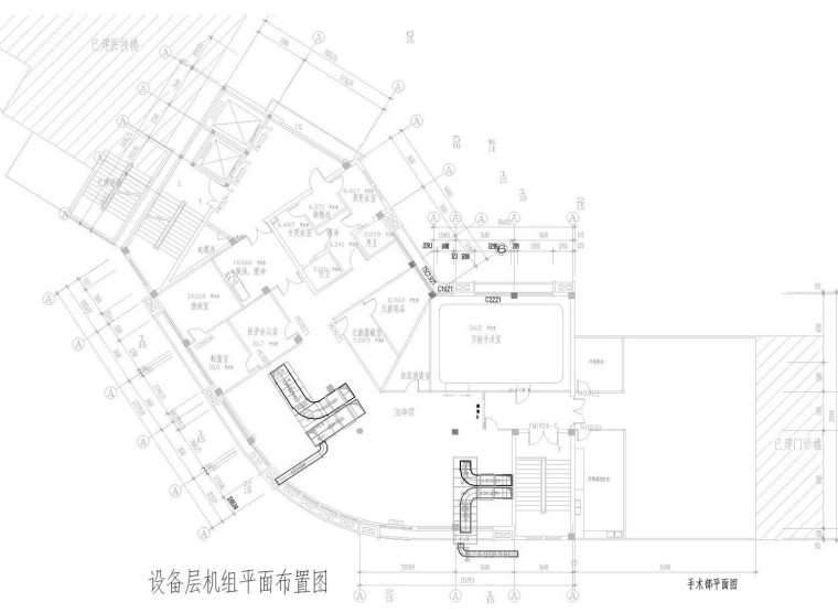 [浙江]医院洁净手术室机电全系统设计施工图（水暖电及装饰）-设备层机组平面布置图.jpg