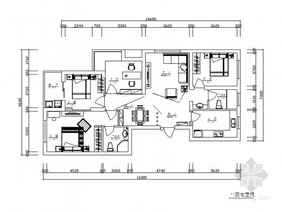 家装三居室效果图资料下载-[浙江]现代三居室家庭装修施工图（含效果图）