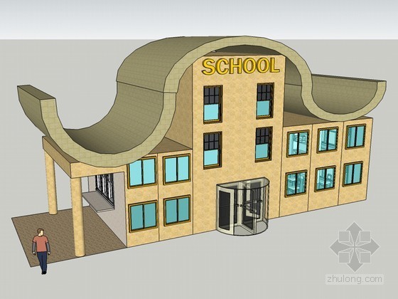 revit教学楼模型下载资料下载-教学楼SketchUp模型下载
