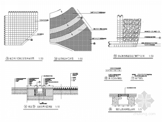 [成都]城市滨水广场景观设计施工图-铺装施工图