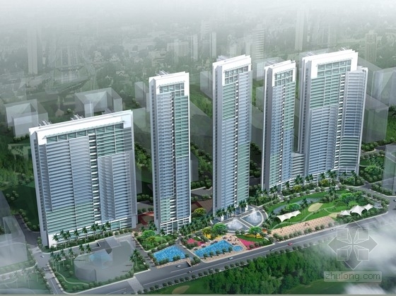 超高层居民楼资料下载-[深圳]超高层现代风格住宅区规划设计方案文本