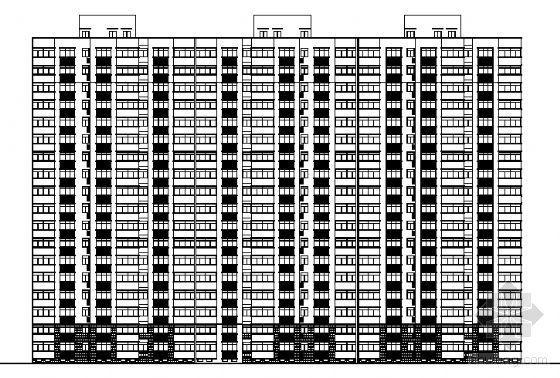 一梯四户住宅楼建筑图资料下载-某十四层住宅楼建筑方案图（一梯三户）