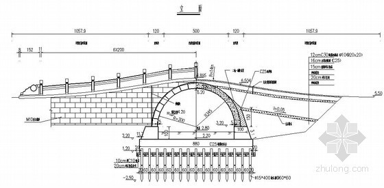 某公路钢筋混凝土板拱桥设计图