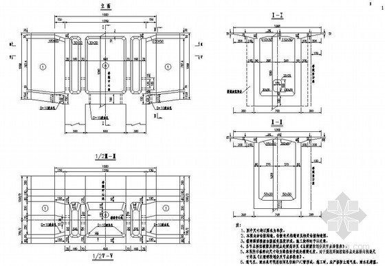 预应力混凝土连续刚构资料下载-94+180+94m预应力混凝土连续刚构主梁段一般构造节点详图设计