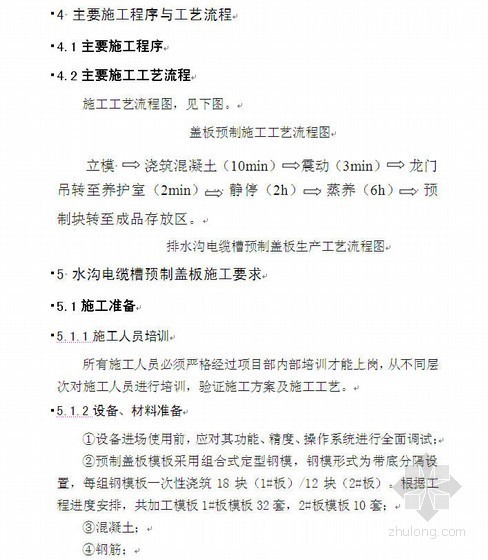 排水沟砼盖板资料下载-贵广铁路排水沟电缆槽预制盖板作业指导书