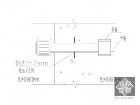 [安徽]综合大学公寓全套电气图224张（细部做法大样图）-预留热镀锌钢管不穿线做法