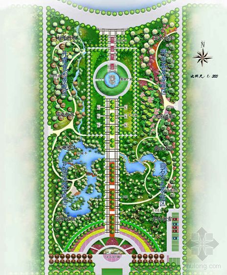 园林运动公园设计资料下载-[河南]公园园林设计平面方案