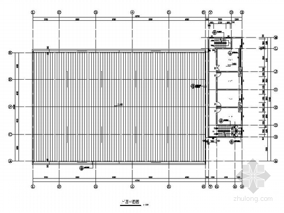 [湖南]现代风格包装装潢印刷厂建筑施工图-现代风格包装装潢印刷厂建筑平面图