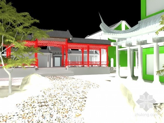 园林小景CAD资料下载-园林小景3d模型下载
