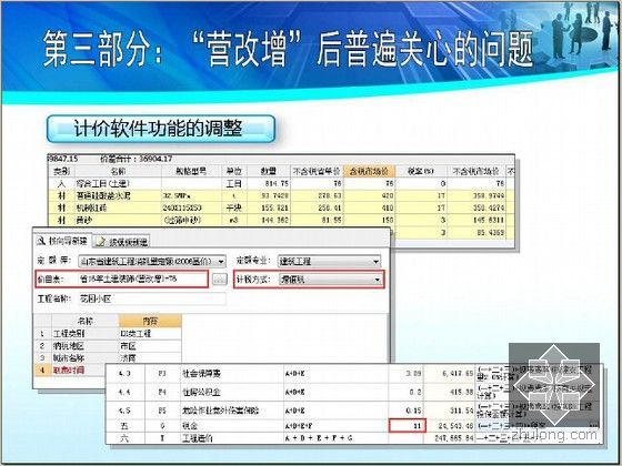 [山东]建筑业营改增建设工程计价依据调整实施宣贯讲义-计价软件功能的调整