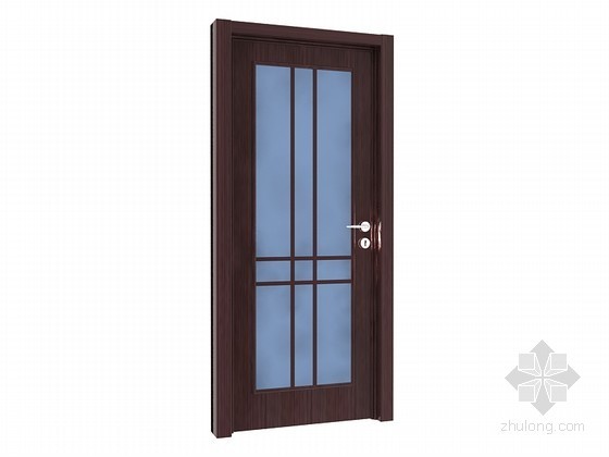 胡桃木施工工艺资料下载-黑胡桃木门3D模型下载