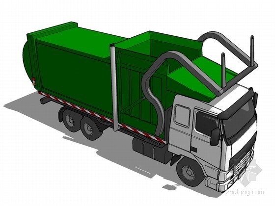 机械su模型下载资料下载-垃圾车SketchUp模型下载