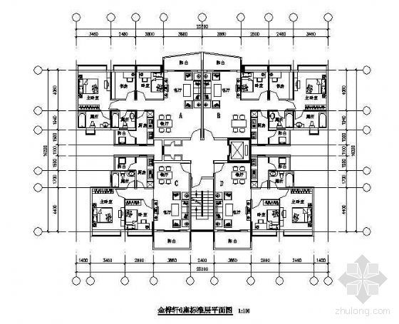 经典户型方案资料下载-广州发展商十五个经典户型cad图