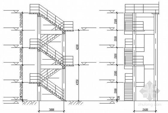 工地上临时木梯图资料下载-冷却塔爬梯节点构造详图