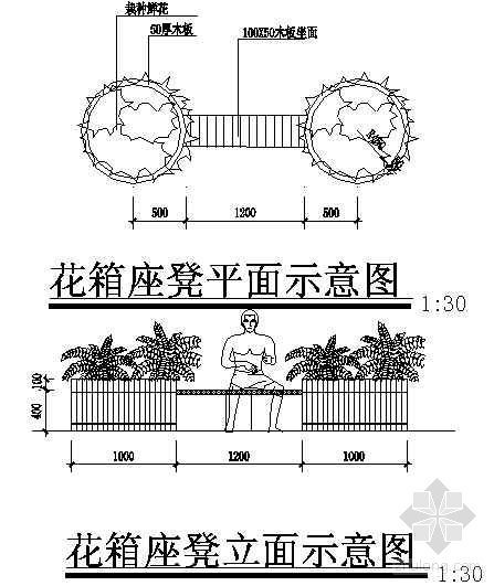 su模型花箱资料下载-花箱座凳详图