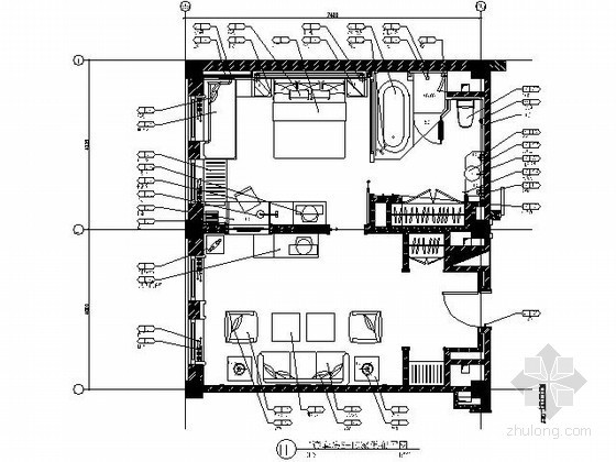 喜宴饭店装修图资料下载-民族饭店s10型客房装修图