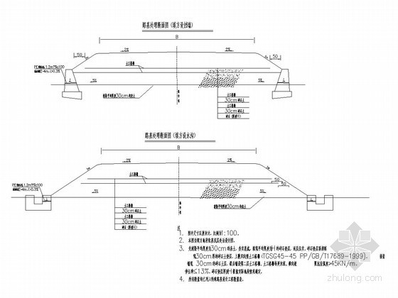 cad填方挖方怎么区分资料下载-公路软基浅层处治设计CAD详图（填方 挖方）