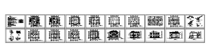 二层独栋别墅钢混结构设计文本（包含效果图+CAD）-总缩览图