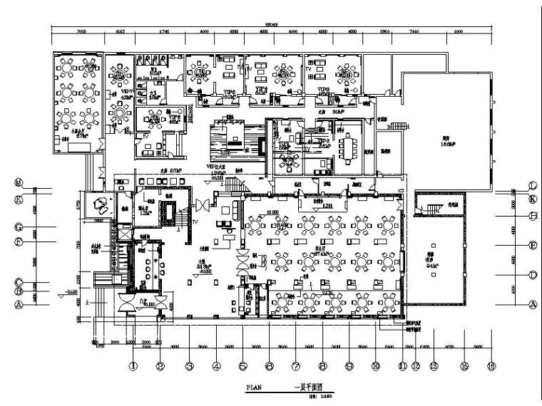 餐饮空间设计剖面图资料下载-[河南]新中式酒店餐饮空间设计施工图（含效果图）