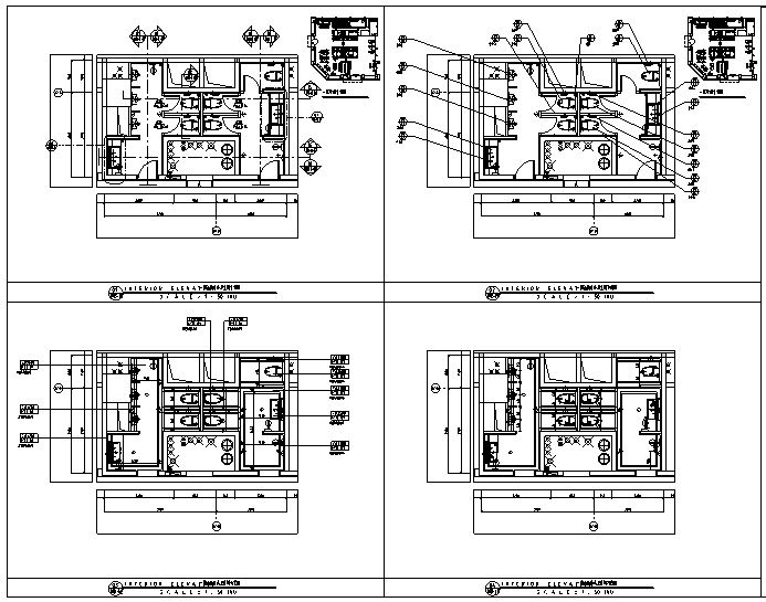 [四川]维尔酒店设计施工图（附效果图+物料表）-公共卫生间平面
