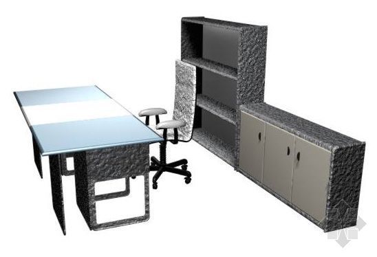 现代办公家具su资料下载-办公家具01