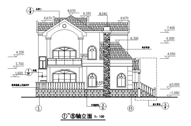 别墅建筑施工图含结构资料下载-三层独立别墅施工图(含建筑、结构、给排水、电气）