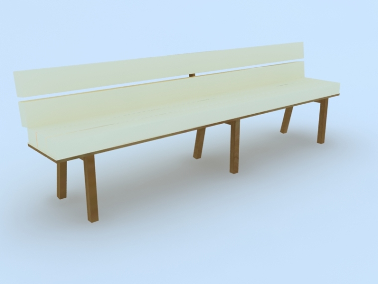 欧式铁艺座椅模型资料下载-公共座椅3D模型下载