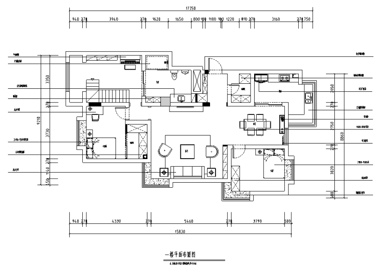 室内装饰客厅立面图背景墙资料下载-[山东]波普风210平米复式住宅设计施工图（附效果图)